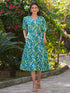 Multicolor Cotton Floral Printed Fit & Flare Dress